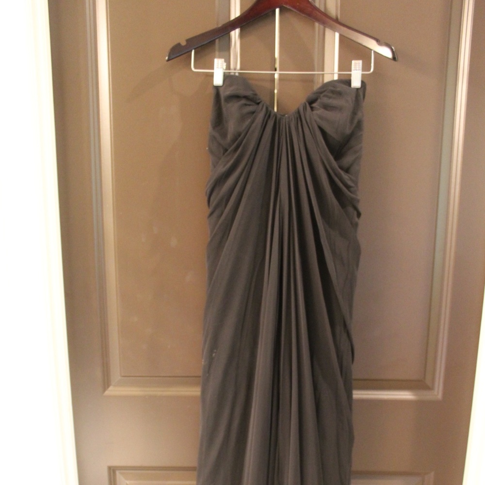 Dessy Strapless Black Gown